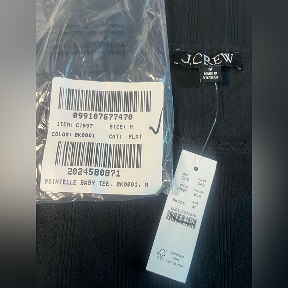 J.Crew Pointelle short-sleeve T-shirt in black - Picture 5 of 6